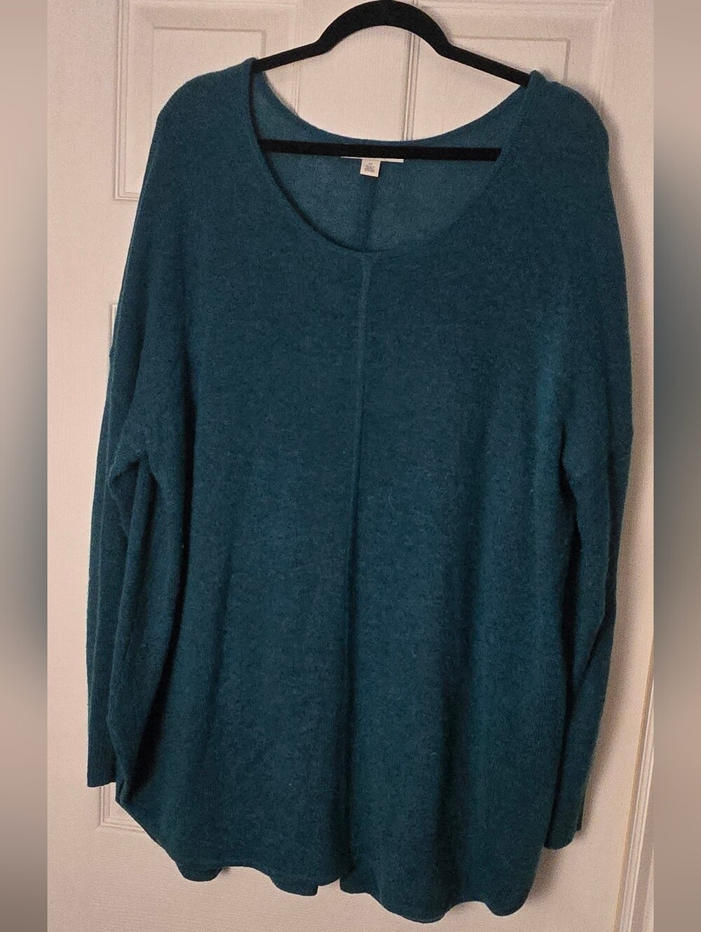Sejour Teal Scoop Neck Knit Sweater